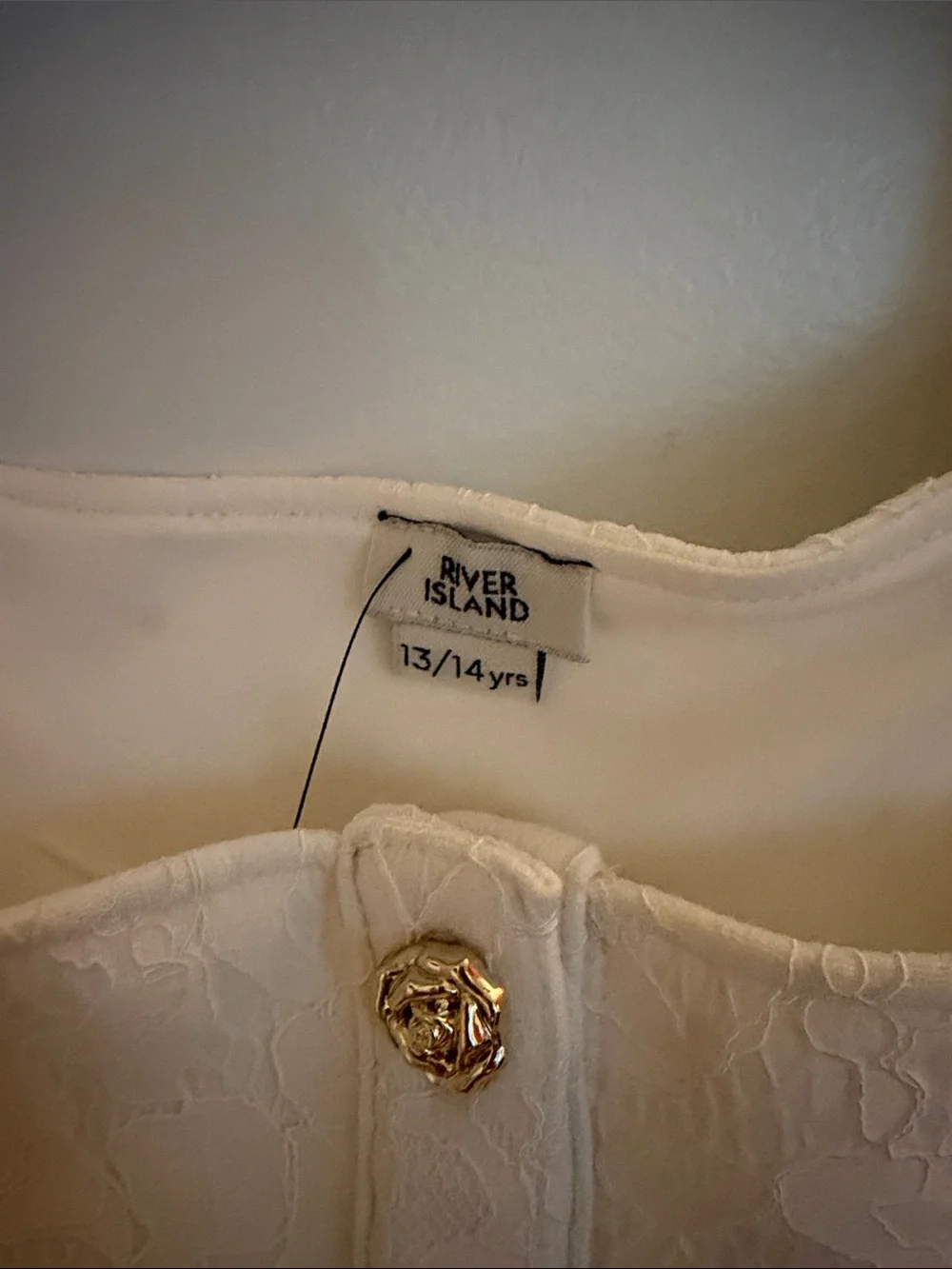 River Island White Textured Button-Front Peplum Dress